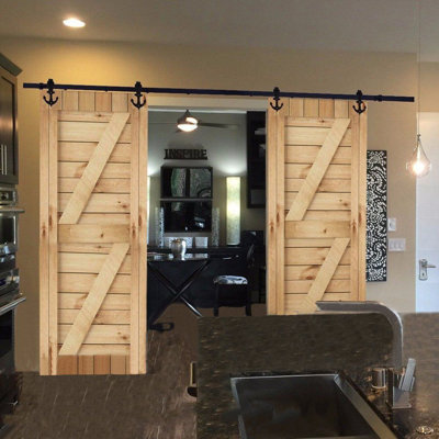 Anchor Standard Double Barn Door Hardware Kit Homacer Track Length 90 in