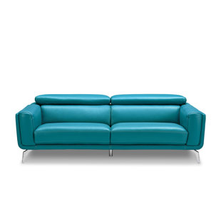 Teal Turquoise Leather Sofa Wayfair Lora Leather Sofa
