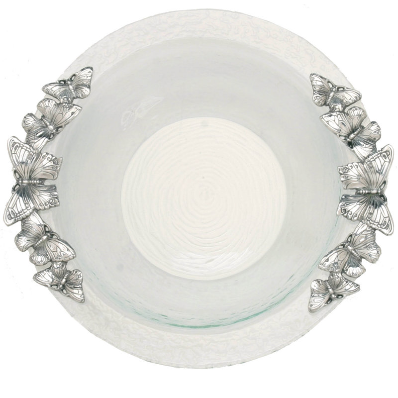 Butterfly Glass Salad Bowl