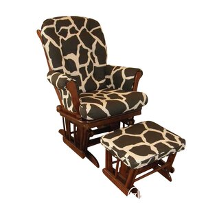 Sumba Giraffe Print Glider and Ottoman