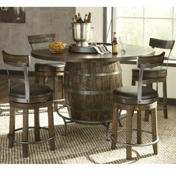 Mauldin Barrel 5 Piece Bar Height Dining Set by 17 Stories 17 Stories