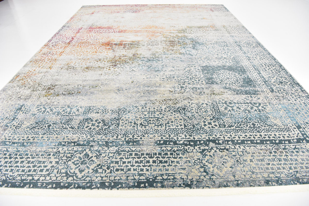 Bungalow Rose Lonerock Blue Off White Area Rug Reviews Wayfair Lonerock Blue Off White Area Rug