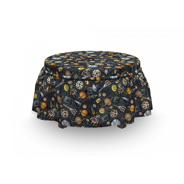 Outer Space Ottoman Slipcover (Set Of 2) By East Urban Home