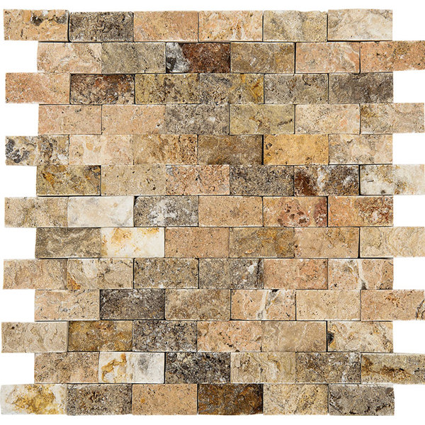 Scabos Split Face 1 x 2 Stone Mosaic Tile by Parvatile