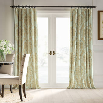 Half Price Drapes Astoria Damask Room Darkening Rod Pocket Single