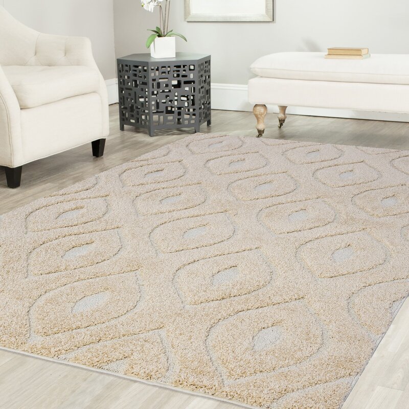 Mercer41 Ruiz Glam Shag Beige/White Area Rug & Reviews | Wayfair.ca