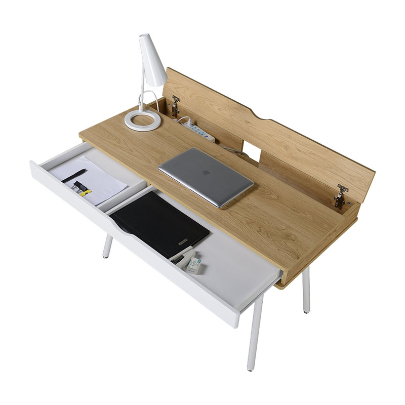 Mercury Row Workstation with Cord Management and Storage Writing Desk