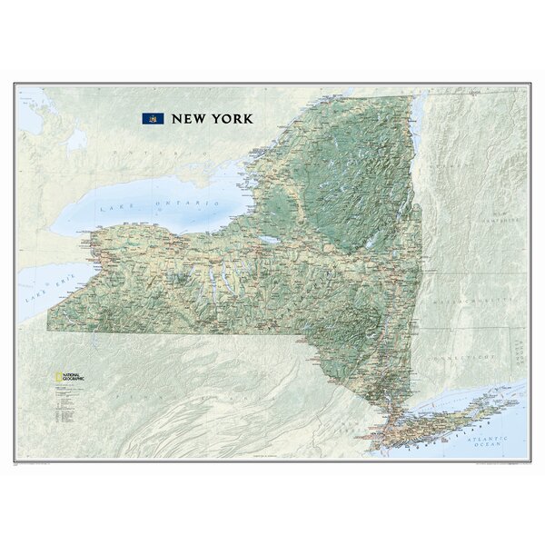 New York State Wall Map by National Geographic Maps