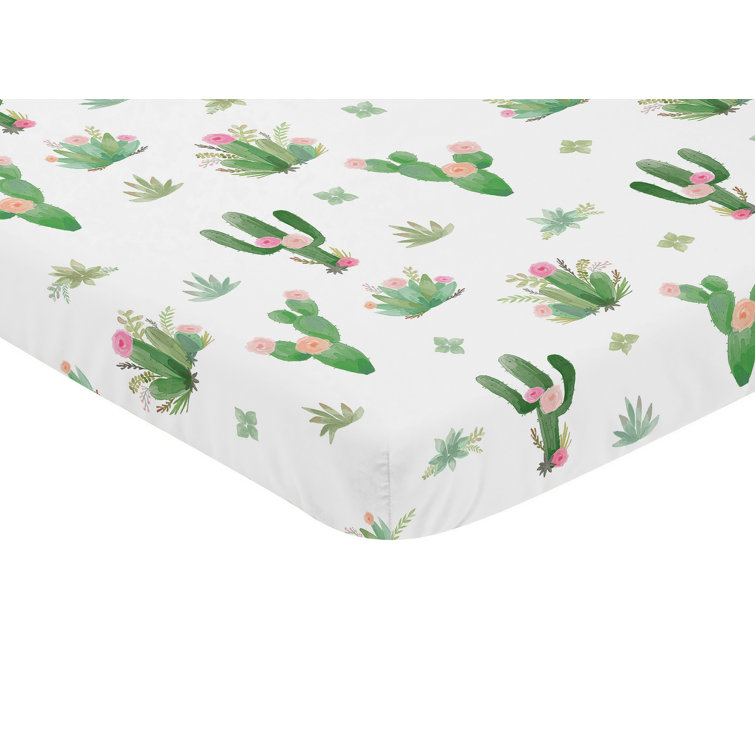 cactus fitted crib sheet