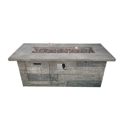 Timber Concrete Propane Gas Fire Pit Table Teva Furniture