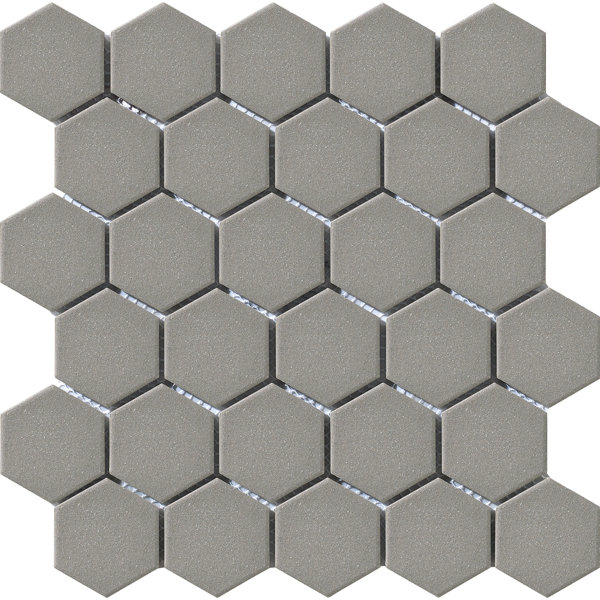 Urban 2 x 2 Porcelain Mosaic Tile in Grey Hexagon by Walkon Tile