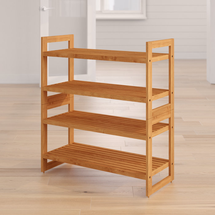 Project Tidy 4 Tier 12 Pair Stackable Shoe Rack Reviews Wayfair Ca