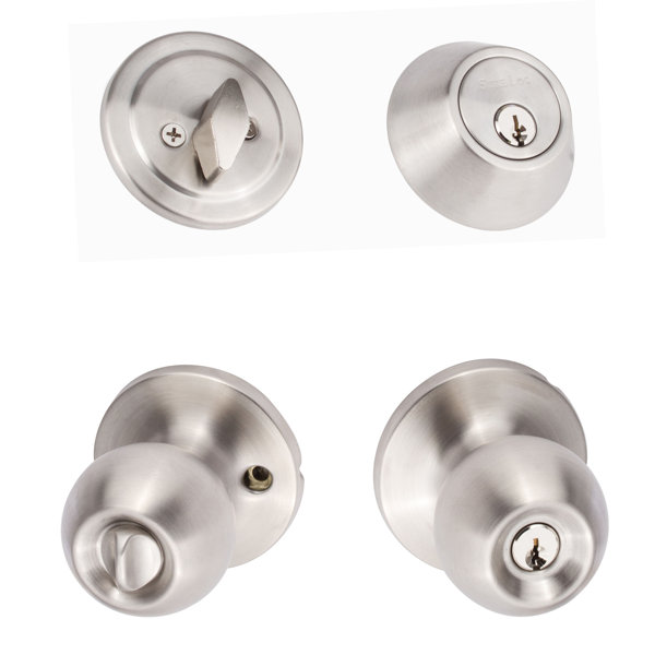 Contemporary Series Single Cylinder Entrance Knob Combo Pack by Sure-Loc Hardware
