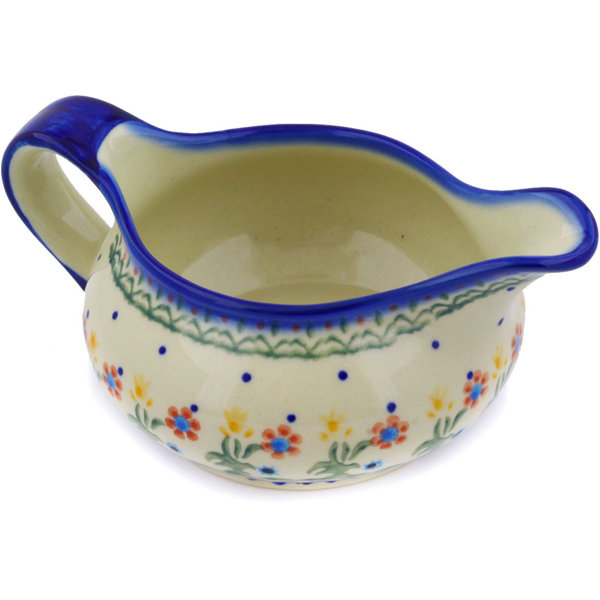 Polish Pottery Spring Flowers Gravy Boat by Polmedia