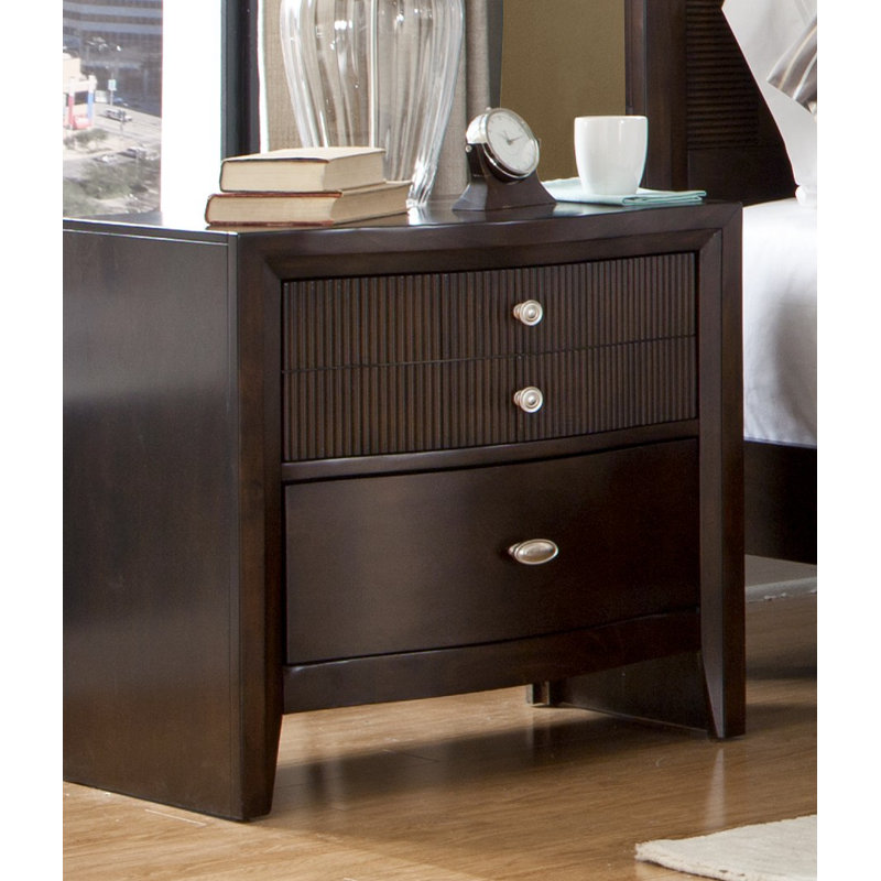 Bloomsbury Market Dion 3 - Drawer Solid Wood Nightstand in ...