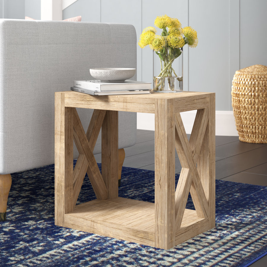 Batchelor Solid Wood Floor Shelf End Table