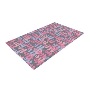 Julia Grifol My Leaves Garden Gray/Pink Area Rug