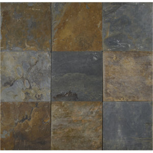 California 16'' x 16'' Slate Field Tile in Multi