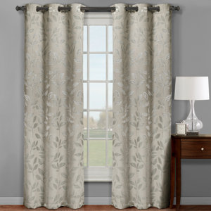 Scheele Nature/Floral Semi-Sheer Grommet Curtain Panels (Set of 2)