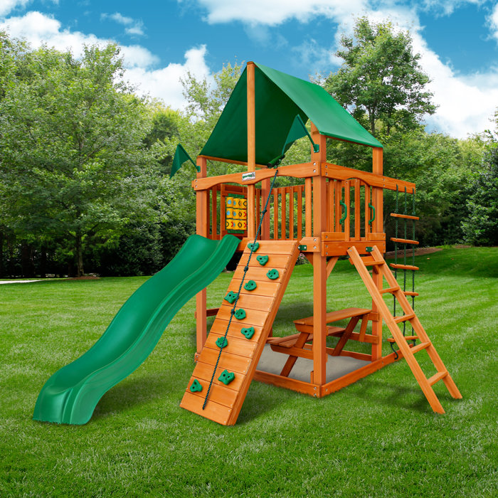 Cau Tower Swing Set With Canopy Roof Cau Tower Swing Set With Canopy Roof