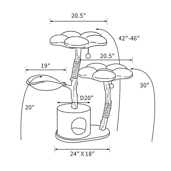 white flower cat tree