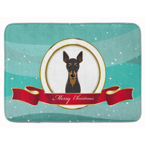 Min Pin Merry Christmas Memory Foam Bath Rug