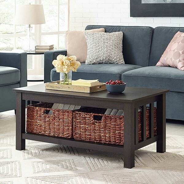 Richmond Solid Wood Lift Top 4 Legs Coffee Table With Storage By Longshore Tides