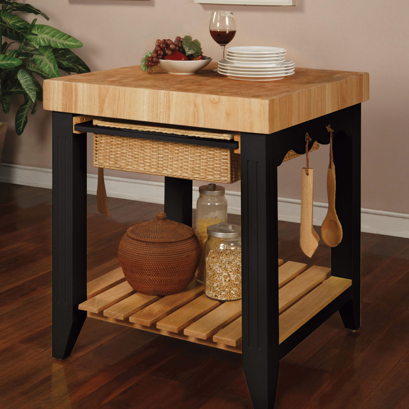 Red Barrel Studio Behling Prep Table With Butcher Block Top Behling Prep Table With Butcher Block Top