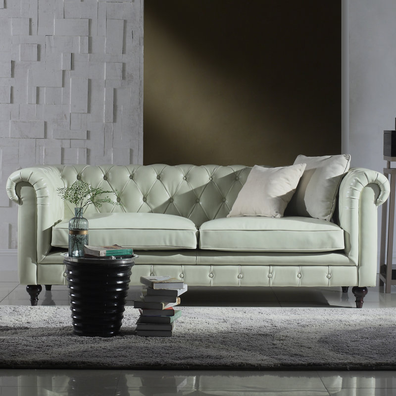 Madison Home USA Tufted Leather Chesterfield Sofa & Reviews Wayfair