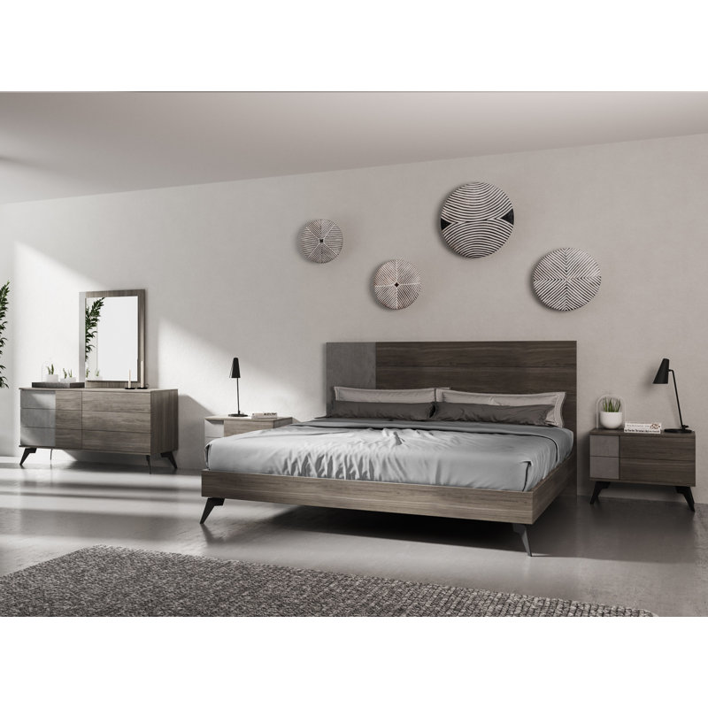 Ivy Bronx Bayport Italian Modern Platform 5 Piece Bedroom Set Ivy Bronx Bayport Italian Modern