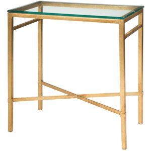 Reynaldo Rectangular Glass Top End Table