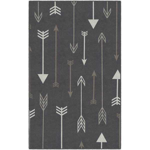 Kenzo Arrows Gray Area Rug by Wrought Studio
