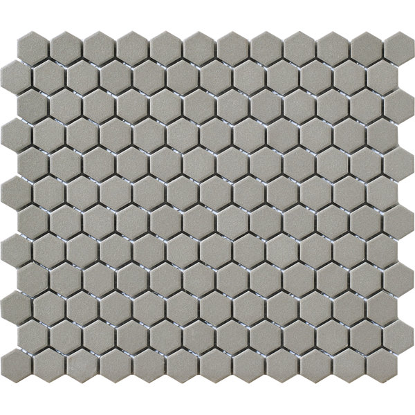 Urban Unglazed 1 x 1 Porcelain Mosaic Tile in Grey Hexagon by Walkon Tile