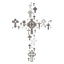 X 24 Cross Collection Wall Decal H Teal, 36 W 