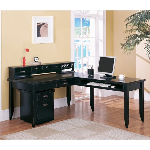 Winston Porter Armina Solid Wood L-shape Executive Desk & Reviews 