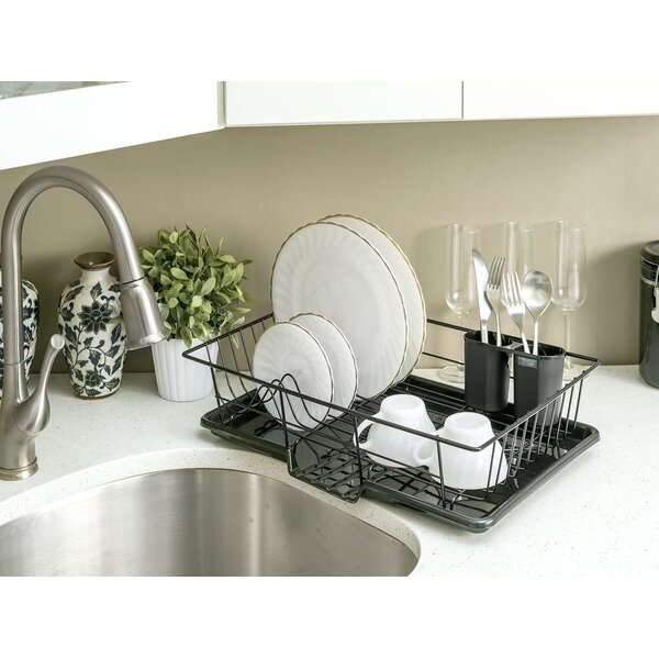 3 Piece Dish Rack with Tray by Home Basics