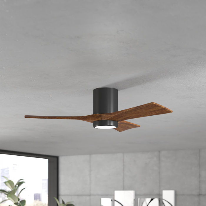 42 Trost 3 Blade Hugger Ceiling Fan With Wall Remote And Light Kit