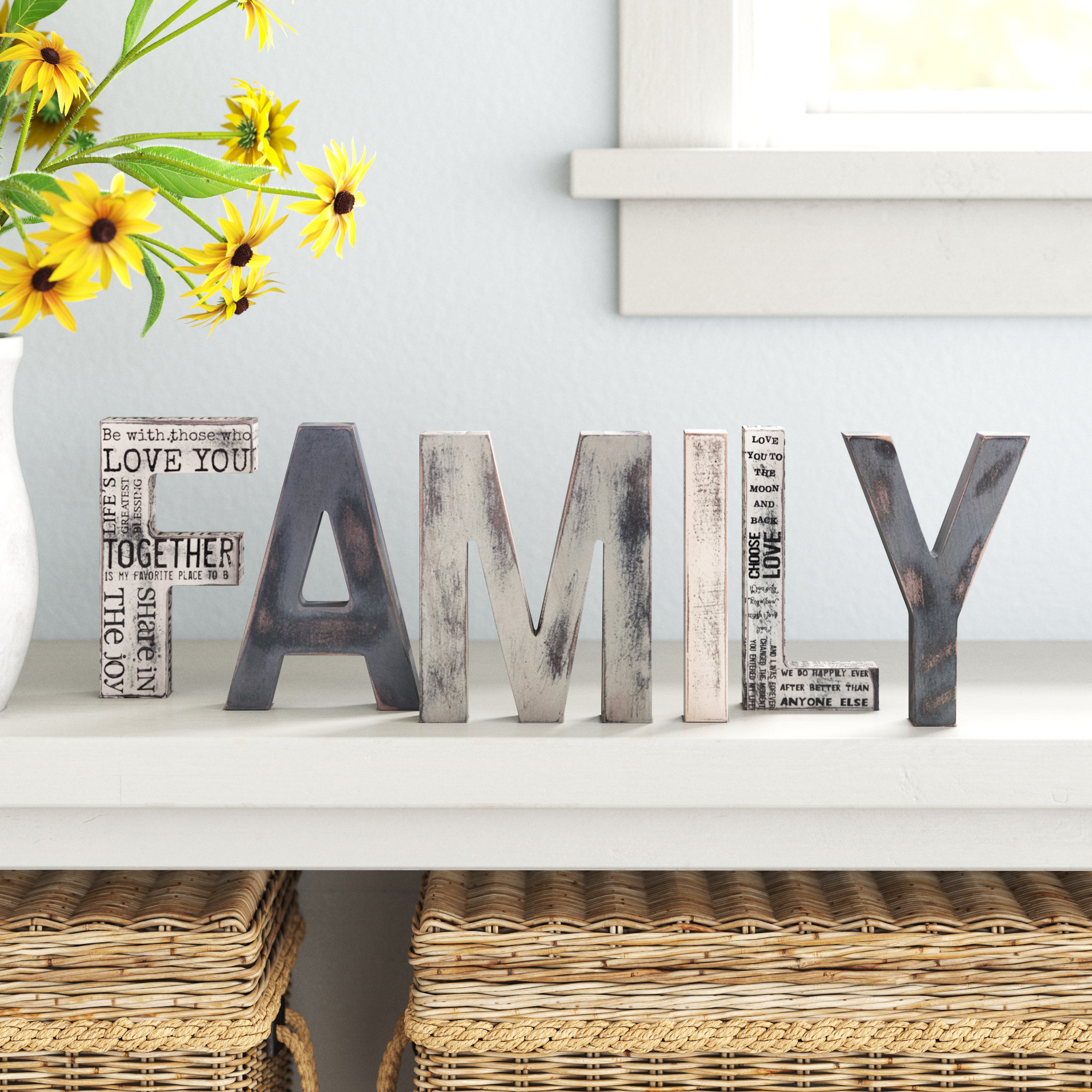 Grey Letter Block Decorative Objects You Ll Love In 2021 Wayfair