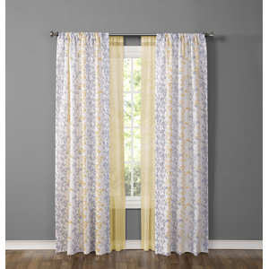 Made4You Nature/Floral Sheer Rod pocket Curtain Panel