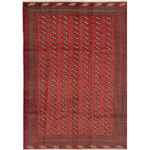One-of-a-Kind Turkoman Wool Hand-Knotted Red Area ...