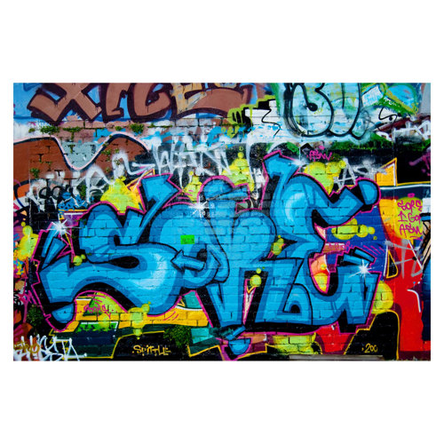 Colours of Graffiti 1.9m x 2.88m Textured Matte Peel & Stick Wall Mural East Urban Home