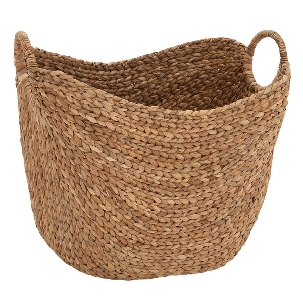 dark brown wicker storage baskets