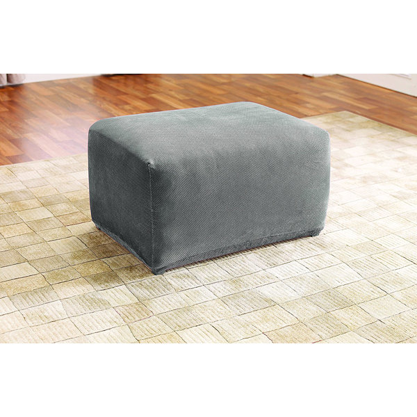 Stretch Pique Oversized Ottoman Slipcover by Sure