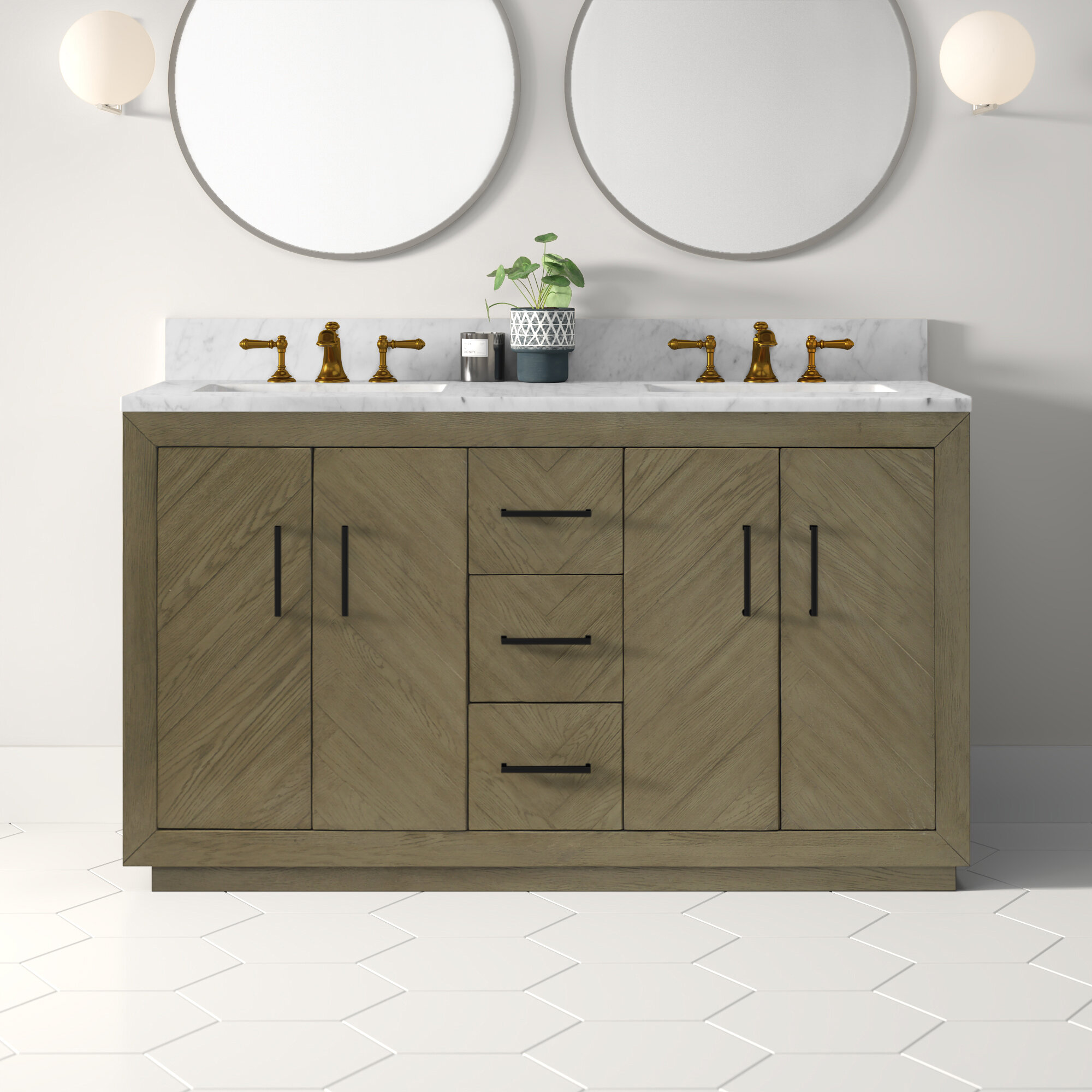 Allmodern Kolton 60 Double Bathroom Vanity Set Reviews Wayfair