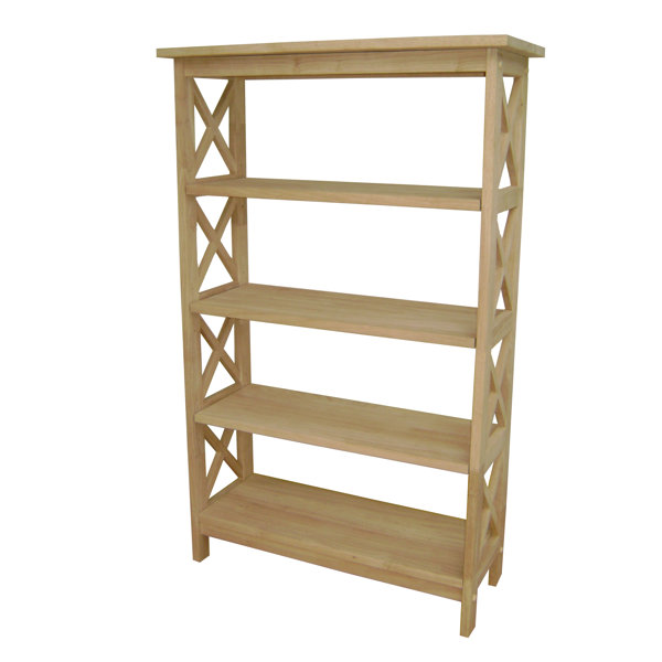 Unfinished Wood 4 Tier Etagere Bookcase by International Concepts