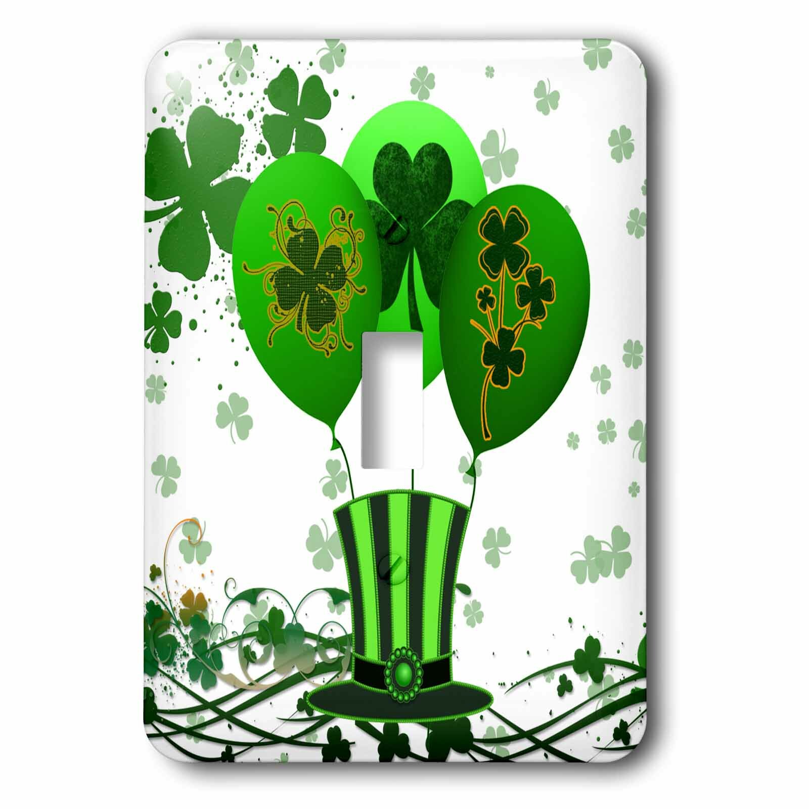 Wall Plate St Patricks Green Leprechaun With Clover Switch Plate Light Switch Cover Decorative Outlet Cover for Living Room Bedroom Kitchen 