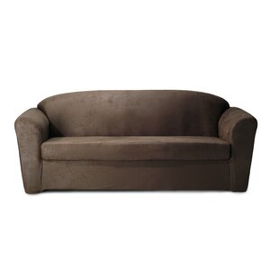 Stretch Leather Box Cushion Sofa Slipcover