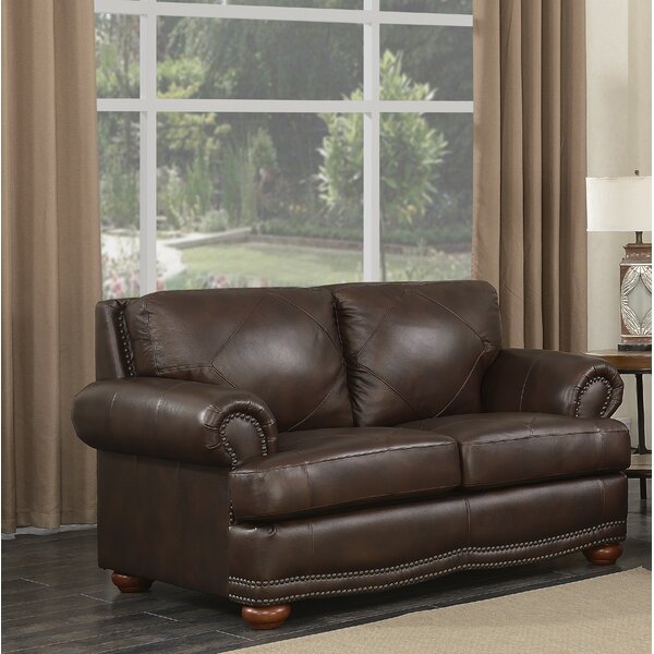Bednarek Premium Leather Loveseat By Darby Home Co