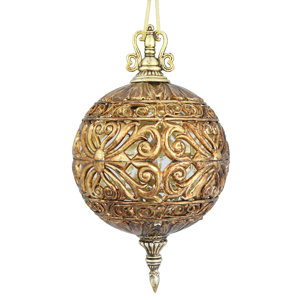 Sculpted Christmas Ball Ornament (Set of 2)
