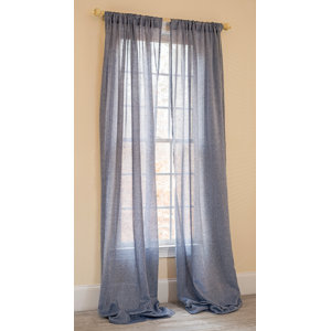 Blue Ridge Solid Sheer Rod pocket Single Curtain Panel